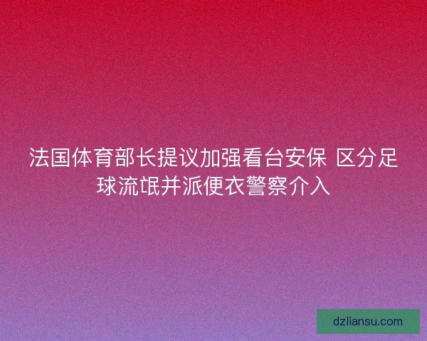 法国体育部长提议加强看台安保 区分足球流氓并派便衣警察介入 法国体育部长提议加强看台安保 区分足球流氓并派便衣警察介入