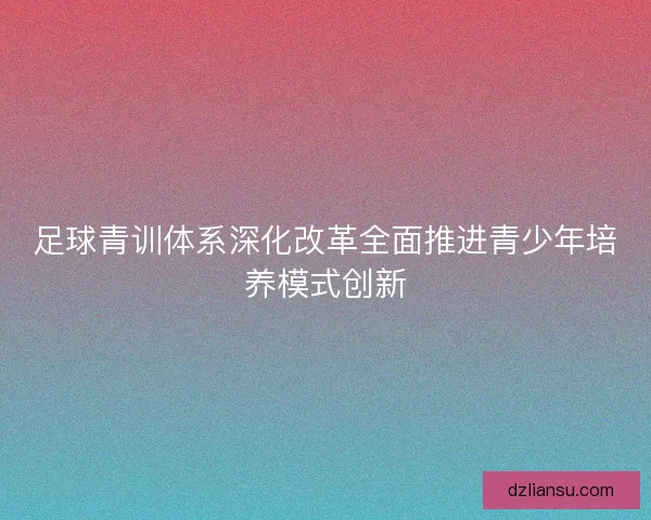 足球青训体系深化改革全面推进青少年培养模式创新 足球青训体系深化改革全面推进青少年培养模式创新